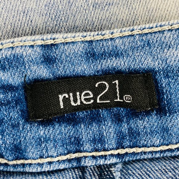 Rue 21 Panel Front Jean Shorts Anchor Buttons 1/2 - Picture 9 of 10